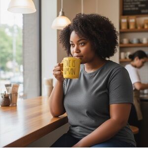 Rae Dunn Yellow Mug With Heart Topper